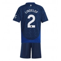 Manchester United Victor Lindelof #2 Auswärts Trikotsatz Kinder 2024-25 Kurzarm (+ Kurze Hosen)